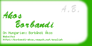 akos borbandi business card